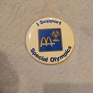 Vintage McDonald's "I Support Special Olympics" Button